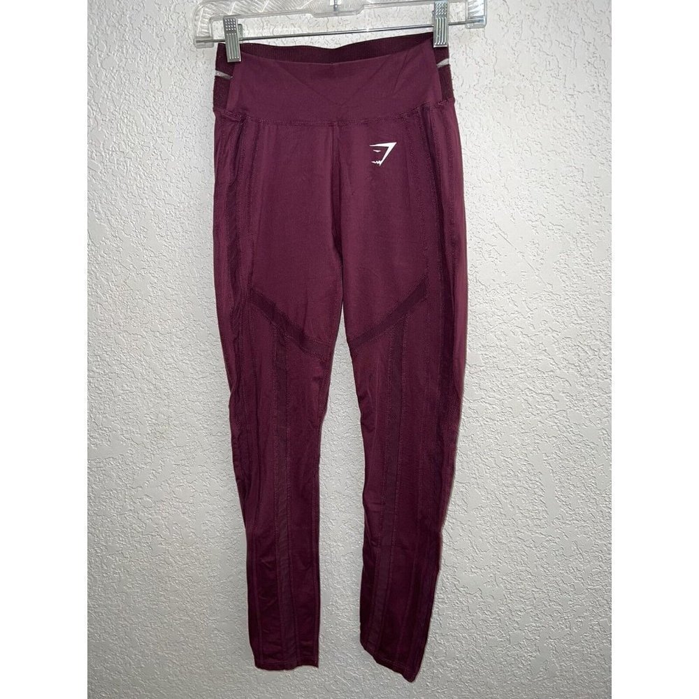 Gymshark Leggings XS/S Wine High-Waist Compression Athletic (O)